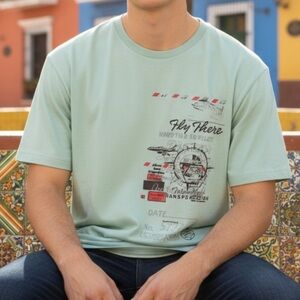 ✈️ Vtg travel airplane ticket graphic tee xl